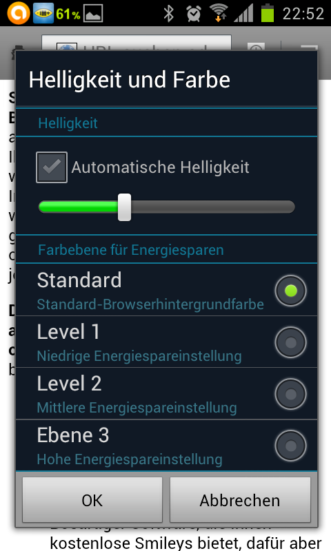 Browserhelligkeit